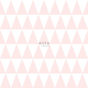 Papier peint intissé enfant Triangles géométriques rose - Little Bandits - ESTA HOME