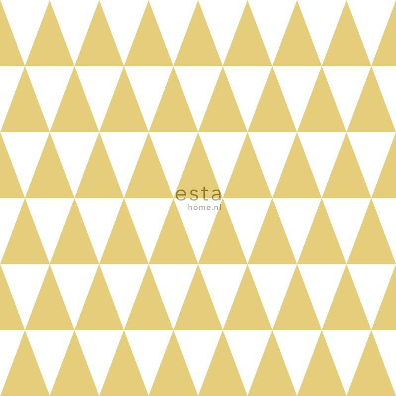 Papier peint Triangles géométriques jaune ocre - LITTLE BANDITS - Esta Home - 128863