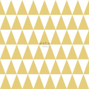 Papier peint Triangles géométriques jaune ocre - LITTLE BANDITS - Esta Home - 128863