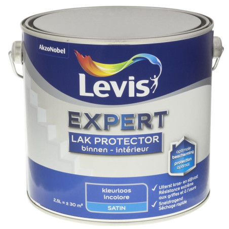 Peinture intérieure protectrice "EXPERT" incolore satin - 2,5L - LEVIS