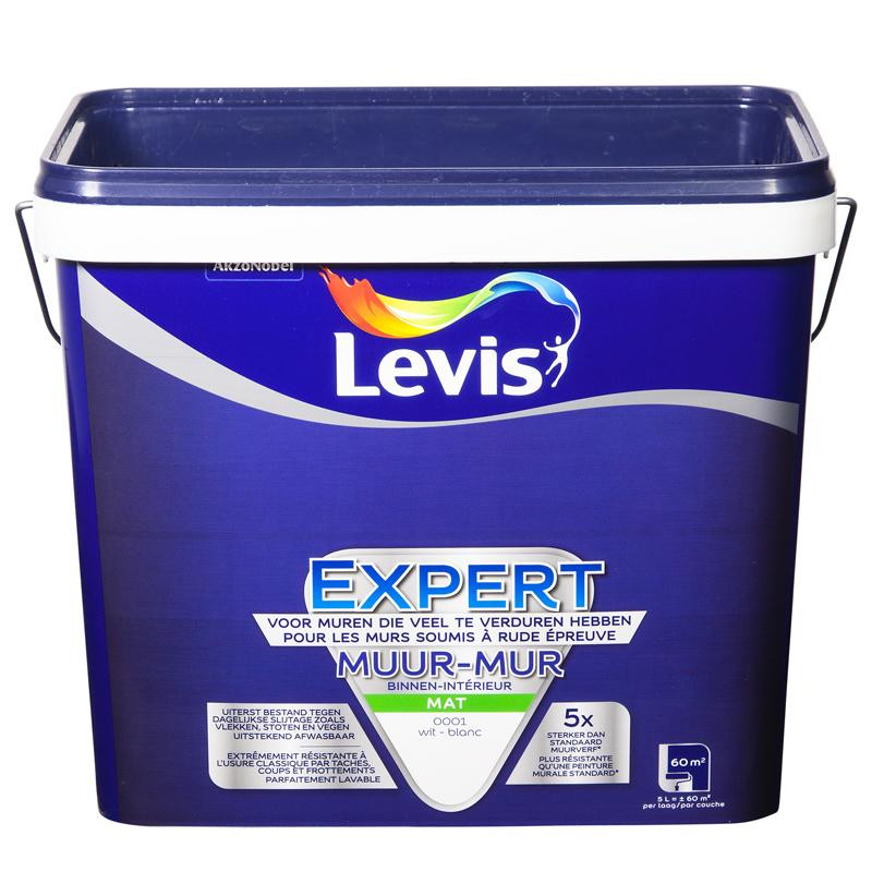 Peinture mur ambiance blanc Satiné 10 L LEVIS