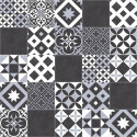 Sol PVC - Amadora 990D carreaux de ciment gris foncé - Plaza BEAUFLOR - rouleau 4M