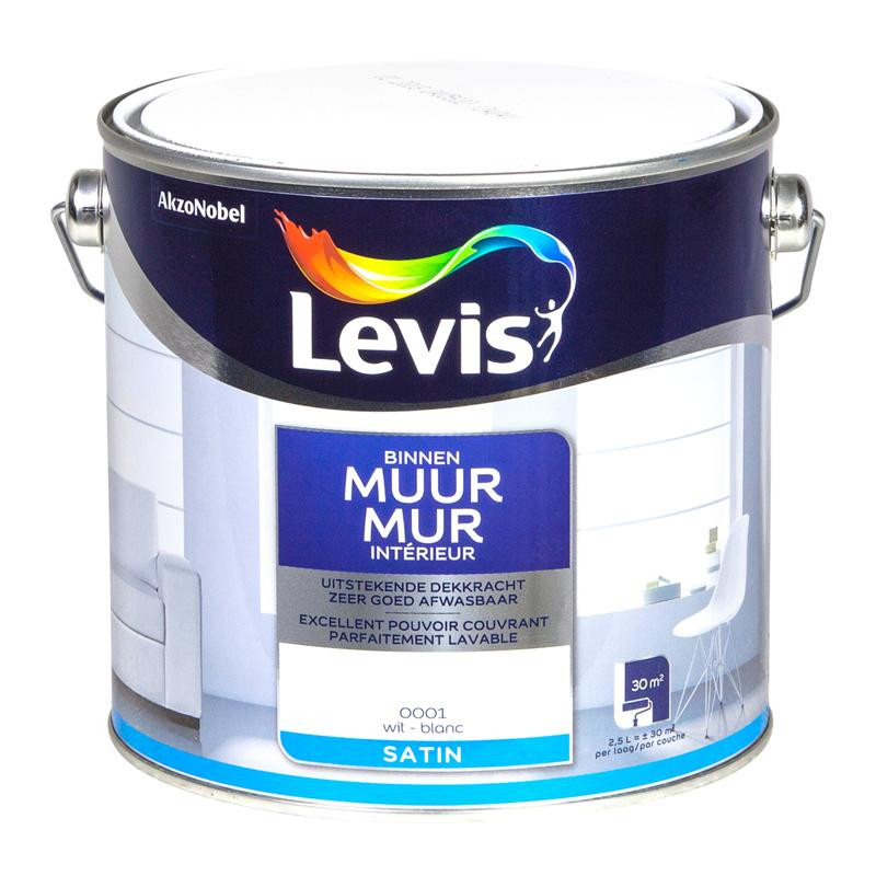 Peinture intérieure spéciale MUR blanc satin - 2,5 L - LEVIS
