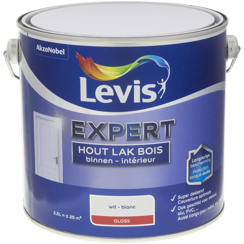 Peinture laque intérieure spéciale bois "EXPERT" blanc brillant - LEVIS