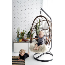 Papier peint Cœurs noir et blanc - LITTLE BANDITS - Esta Home - 138914