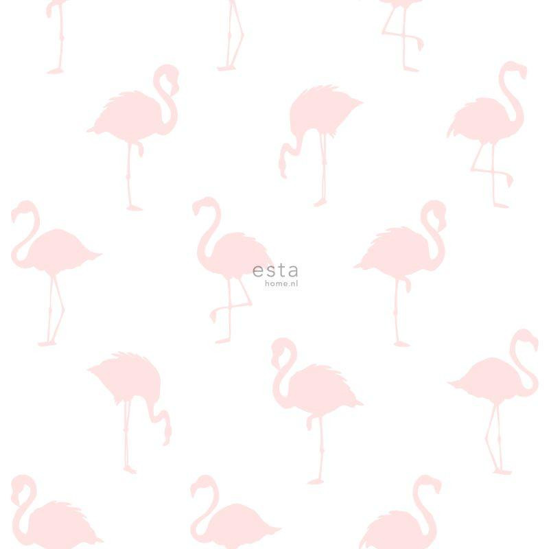 Papier peint Flamants rose clair - LITTLE BANDITS - Esta Home - 138918