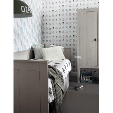 Papier peint Triangles vert menthe et bleu - LITTLE BANDITS - Esta Home - 138920