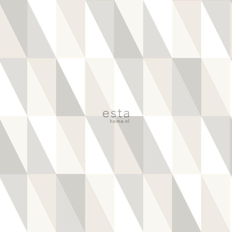 Papier peint Triangles argent et gris - LITTLE BANDITS - Esta Home - 138922