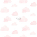 Papier peint Nuages rose clair et blanc - LITTLE BANDITS - Esta Home - 138929