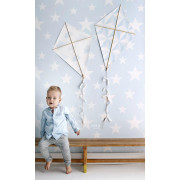Papier peint intissé enfant bleu clair à motif Etoiles - Little Bandits - ESTA HOME