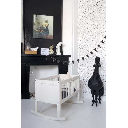 Papier peint Petits Points noir et blanc - LITTLE BANDITS - Esta Home - 138934