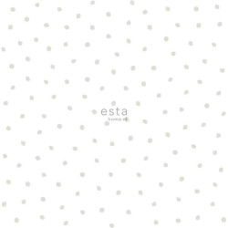 Papier peint Petits Points gris et blanc - LITTLE BANDITS - Esta Home - 138935