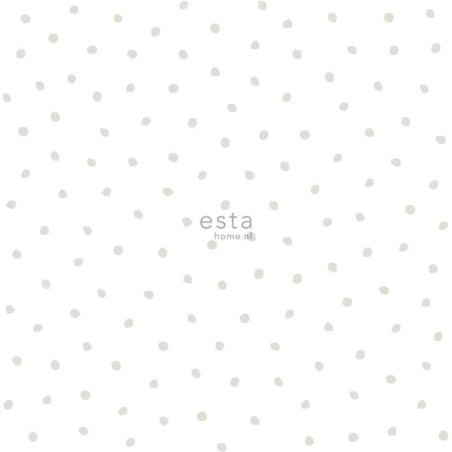 Papier peint Petits Points gris et blanc - LITTLE BANDITS - Esta Home - 138935
