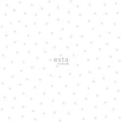 Papier peint Petits Points rose clair et blanc - LITTLE BANDITS - Esta Home - 138936