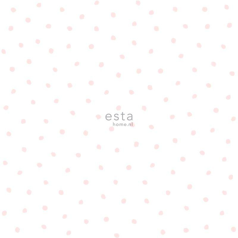 Papier peint Petits Points rose clair et blanc - LITTLE BANDITS - Esta Home - 138936