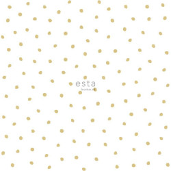 Papier peint Petits Points blanc et or - LITTLE BANDITS - Esta Home - 138937