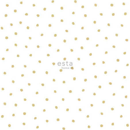 Papier peint Petits Points blanc et or - LITTLE BANDITS - Esta Home - 138937