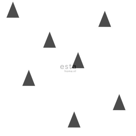 Papier peint enfant noir et blanc à motif Triangles - Little Bandits - ESTA HOME