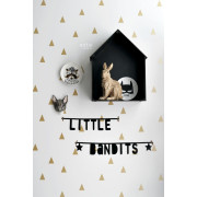 Papier peint enfant or brillant et blanc à motif Triangles - Little Bandits - ESTA HOME