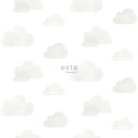Papier peint enfant Nuages gris clair et blanc - Little Bandits - ESTA HOME