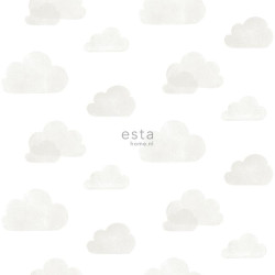 Papier peint Nuages gris clair et blanc - LITTLE BANDITS - Esta Home - 138945