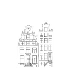 Papier peint Maisons dessinées noir et blanc - LITTLE BANDITS - Esta Home - 158833