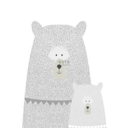 Papier peint Ours gris clair - LITTLE BANDITS - Esta Home - 158837