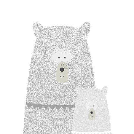 Papier peint Ours gris clair - LITTLE BANDITS - Esta Home - 158837