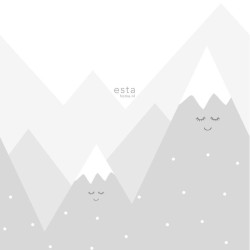Papier peint Montagnes gris clair - LITTLE BANDITS - Esta Home - 158840