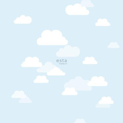 Papier peint Nuage bleu clair - LITTLE BANDITS - Esta Home - 158842
