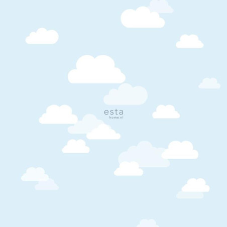 Papier peint Nuage bleu clair - LITTLE BANDITS - Esta Home - 158842