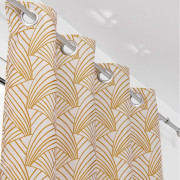 Rideau à œillets Ardeco jaune moutarde et beige chiné - Linder - 0986-35