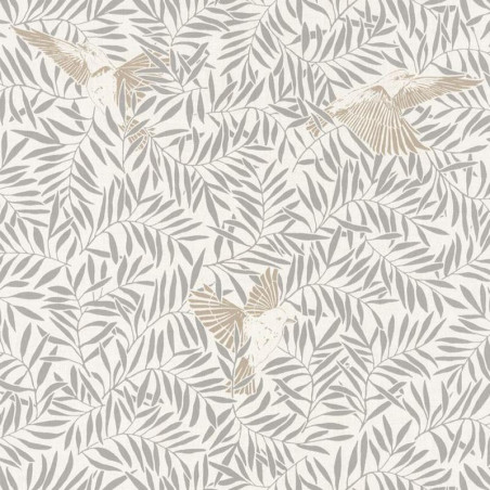 Papier peint vinyle sur intissé BRIDY gris beige - Collection Sunny Day - CASELIO