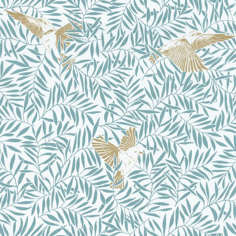Papier peint Birdy bleu or - SUNNY DAY - Caselio - SNY100236028