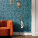 Papier peint intissé Elisabeth bleu - Collection OXFORD - Casadeco