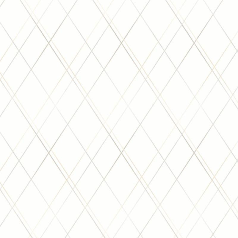 Papier peint intissé OLIVER blanc taupe - Collection OXFORD - Casadeco