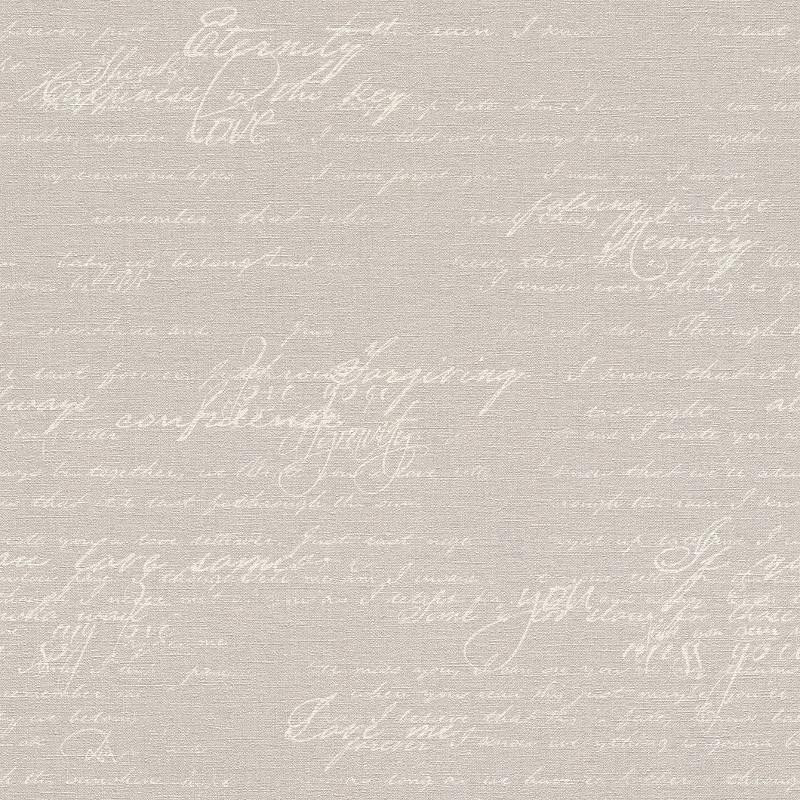 Papier peint Ecriture gris beige - FLORENTINE 2 - Rasch - 449556 