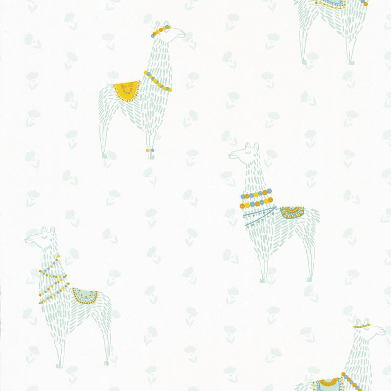 Papier peint Lamaste vert opaline - GIRL POWER - Caselio - GPR100757910