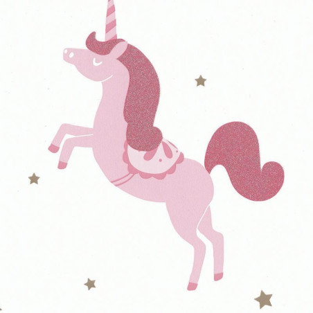Papier peint intissé Princess unicorns rose - Collection GIRL POWER - CASELIO