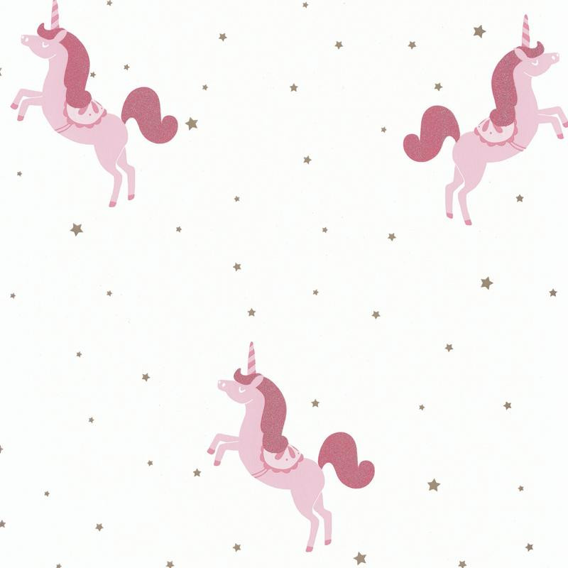 Papier peint Princess Unicorns rose - GIRL POWER - Caselio - GPR100794101