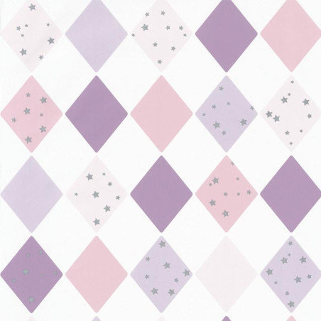 Papier peint Shine Bright Like A Diamond mauve - GIRL POWER - Caselio - GPR100815721