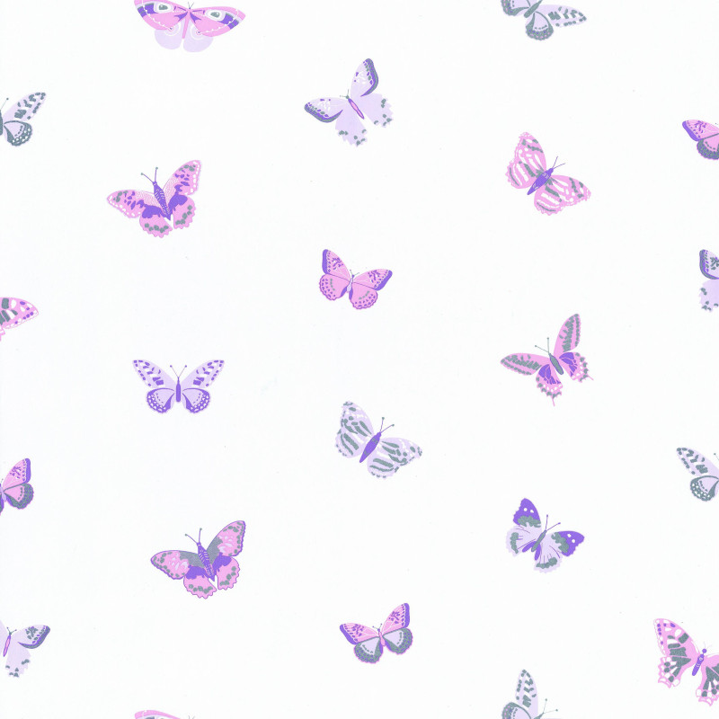 Papier peint intissé  LET'S FLY violet - Collection GIRL POWER - CASELIO