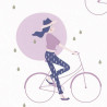 Papier peint intissé Lucy in the sky mauve - Collection GIRL POWER - CASELIO