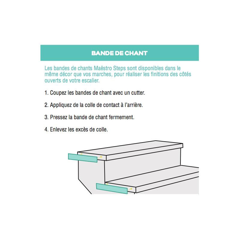 Bande de chant béton gris clair 112 - Concept d'escalier Maëstro Steps
