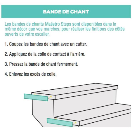 Bande de chant béton gris clair 112 - Concept d'escalier Maëstro Steps