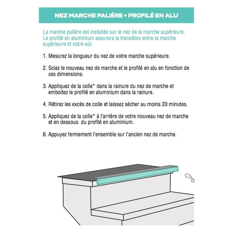 Marche palière + profilé en Aluminium chêne Florida 110 - Concept d'escalier Maëstro Steps