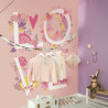 Panoramique LOVE rose et fleurs - Collection GIRL POWER - CASELIO