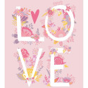 Panoramique LOVE rose et fleurs - Collection GIRL POWER - CASELIO