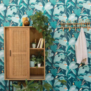 Papier peint Amazonia motif tropical toucan bleu nuit, vert et doré - L'ODYSSEE - Caselio