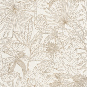 Papier peint Hawai blanc et doré - L'ODYSSEE - Caselio - OYS101430020